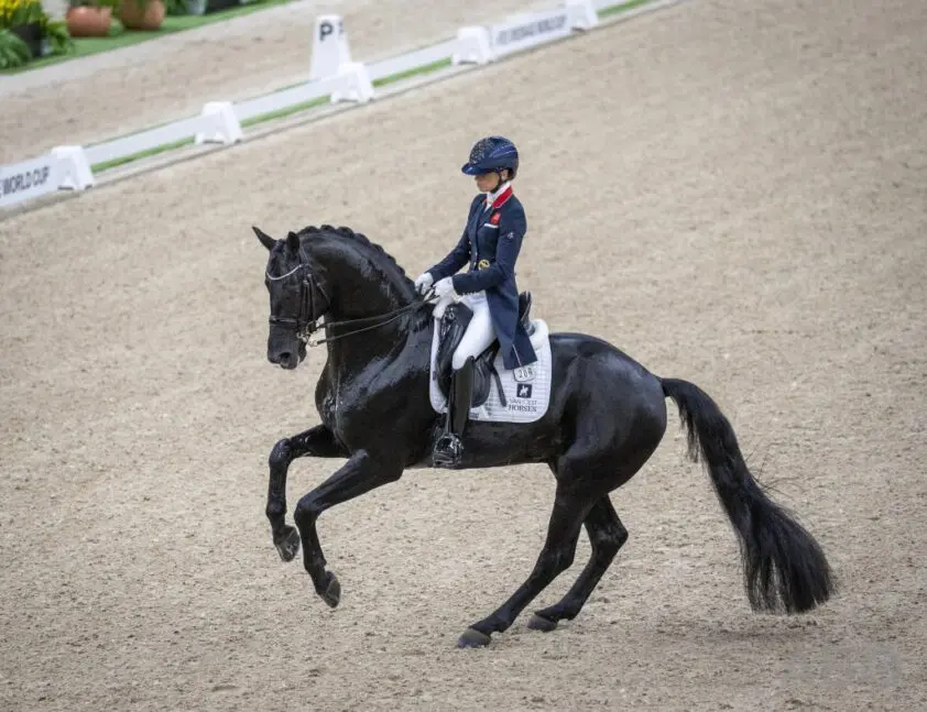 Charlotte Fry met drie paarden op Britse longlist EK Dressuur featured image