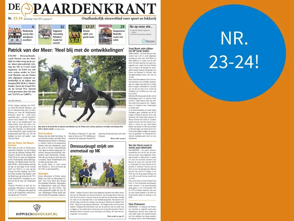 Deze week… Dubbeldikke Paardenkrant met dossier over opfok, alles over NK Dressuur voor jeugd en nog veel meer featured image