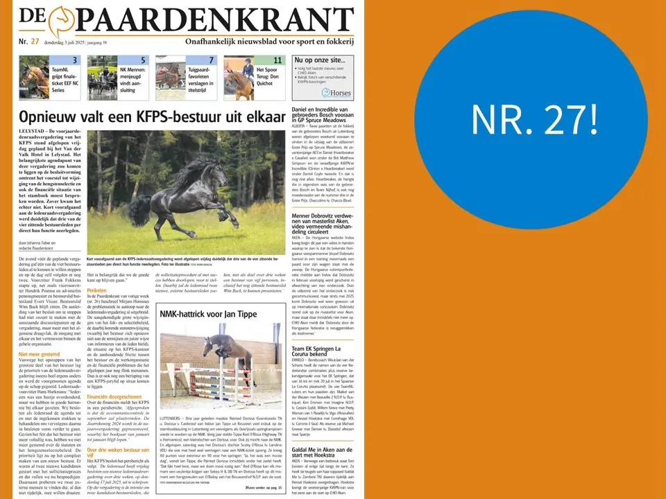 Deze week… Val KFPS bestuur en KWPN-keuringsseizoen in volle gang featured image