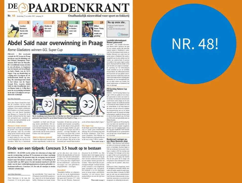 Deze week… Play Offs in Praag, Hannoveraanse hengstenkeuring en het einde van ‘Concours 3.5’ featured image